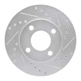 R1 Concepts EDZ-73000R Brake Rotor Drilled and Slotted Silver